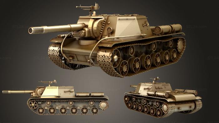 Автомобили и транспорт (Советский танк СУ152, CARS_3477) 3D модель для ЧПУ станка